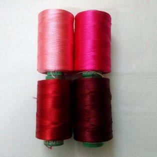 Set Lot of PINK 150/2 Denier Viscose Rayon Thread Yarn Hand Machine Embroidery